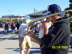 Photo: Mike plays to the tailgaters.