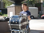 Photo: Carl borrowing the So Called Brass Band bass drum.