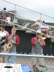 Photo: Jeff and Mike sport their long sleeved Mallards shirts as the house band for the team.