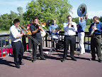 Photo: The brass band plays some traditional New Orleans music during the cocktail hour.