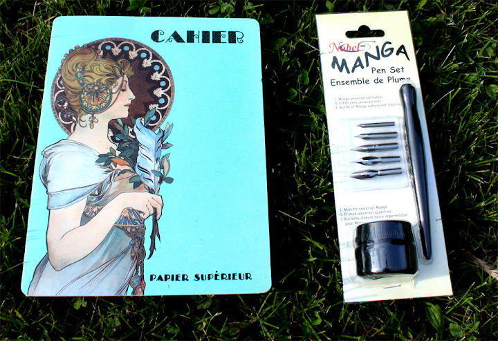 notebook and calligraphy set