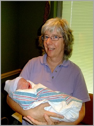 A Proud Grandma Judy With Her New Grandson