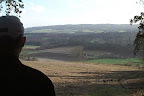A walker take time to enjoy the view