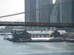 South Street Seaport and Brooklyn Bridge from Manhattan Bridge
