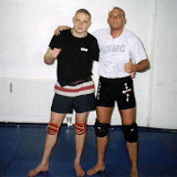 Paweł oraz Frank Aust - instruktor Thai-boksu i posiadacz niebieskiego pasa w brazylijskim jiu jitsu.