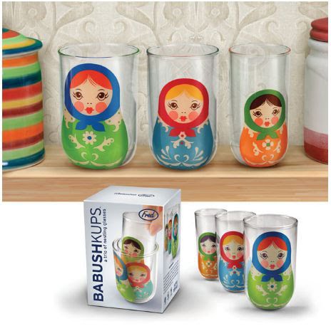 vasos divertidos inspirados en las muñecas rusas matrioskas
