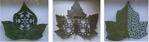 hojas caladas en cuadros para decorar