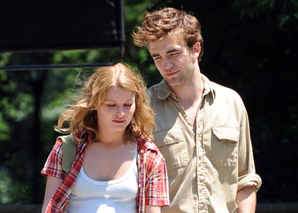 Emilie de Ravin and Robert Pattinson on the set of Remember Me filming in Central Park New York City. <P> Pictured: Emilie de Ravin and Robert Pattinson <B>Ref: SPL110478 300609 </B><BR/> Picture by: Asadorian-Mejia/Splash<BR/> </P><P> <B>Splash News and Pictures</B><BR/> Los Angeles: 310-821-2666<BR/> New York: 212-619-2666<BR/> London: 870-934-2666<BR/> photodesk@splashnews.com<BR/> </P>