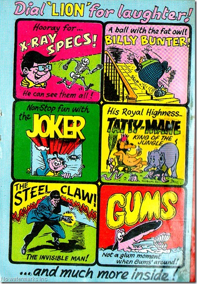 Lion Comics Digest 4 Cover back
