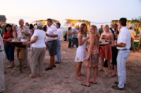 Looking toward the food stations