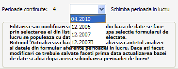 Lista perioade existente in baza de date