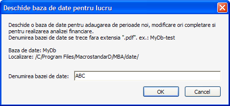 MBA 2010 - deschide baza de date din folderul date