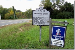 Providence Church Marker on Route 250