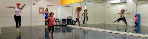 Emma watches herself jump.