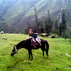 Lily has a little trouble controlling her horse, but does great for her first time.
