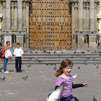 Lily has fun with the birds