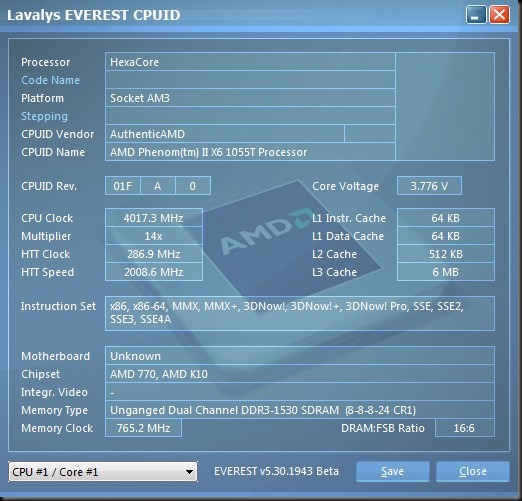 cpuid_Phenom II X6 4 GHz