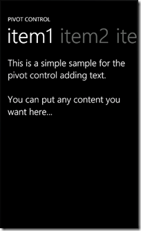 Pivot-View-Windows-Phone-7