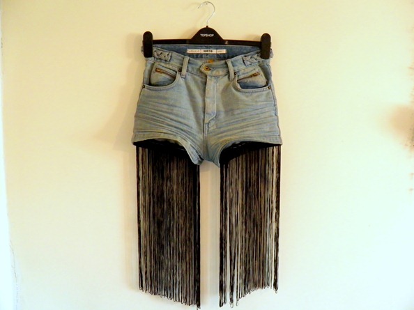 FRINGED TASSLE DENIM SHORTS 7