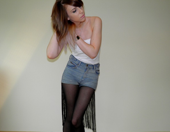 FRINGED TASSLE DENIM SHORTS 3