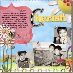 Papers {Faith Sisters}, Ribbons {Simple Girl Designs, Eva Kipler, MB Designs },Flowers,Bee,Swirls{Kitty Designs}, Journal Bracket Stamp{Suzanne C. Walker},Bracket Mat{Sweet Tart Team}, "C" {Studio Ellie}, "herish" alpha {Ginger Bread Lady}, Font {Pea Jay}