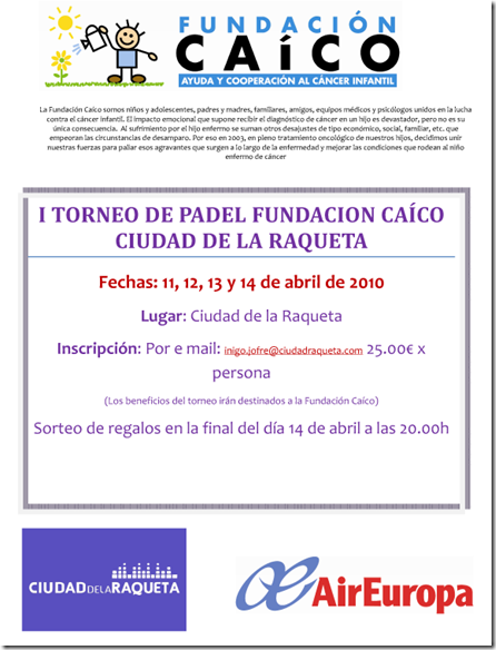I Torneo Pádel Caico Ciudad Raqueta Madrid