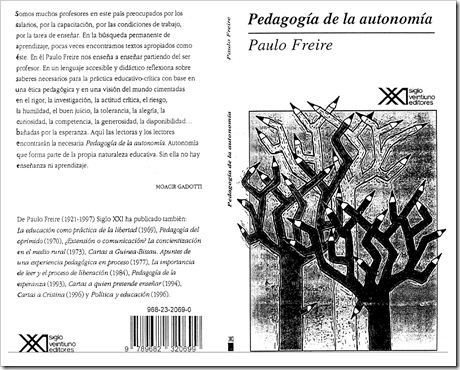 Pedagogia de la Autonomia, Paulo Freire, libro