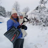 Shoveling with mommy during the Blizzard of 2010. (February)