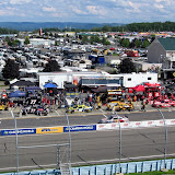 Pit stops for the field during a caution.