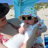 Looking glamorous at the beach. (July)