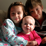 With her cousins, Liam and Clare. (November)
