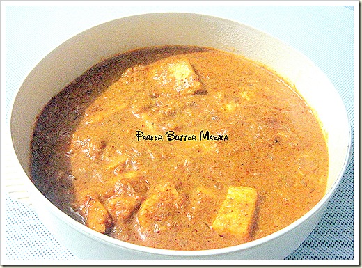Paneer butter masala .