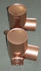 Aftermarket Marine Exhaust Riser Cans for 45' Bayliner powered by 220 and 250 hp Hino engines. These light weight stainless steel risers replace the stock cast iron Hino risers. These stainless steel aftermarket risers built by National Marine Exhaust, ar