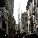 Giglio del Panettiere impegnato nella girata "’a caparossa"; anno 2005.