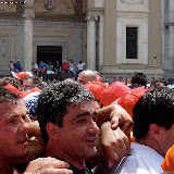 Particolare dei primi 3 "cullatori" della prima "varra" (barra) del Giglio del Beccaio (in gergo "varra di cantone").