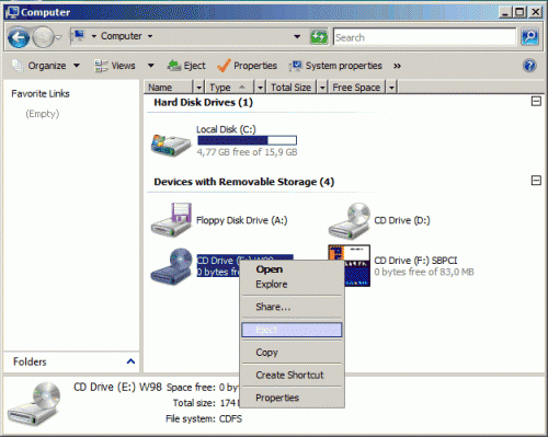 WinCD Emu windows application
