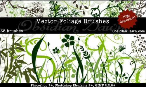 Vector Foliage Photoshop & GIMP Brushes Vector Foliage Photoshop & GIMP Brushes