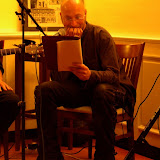 “Zum Fürchten!...” Bernd Vollbach und Norman Liebold: "Krimi get the Blues", Premiere von Norman Liebolds "Krimifrass" im Bio-Restaurant "Zur Glocke", Hennef, am 11.10.2008. Photo: Meike Göber.