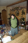 Nedra surveys the wreckage