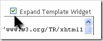 expand template widget