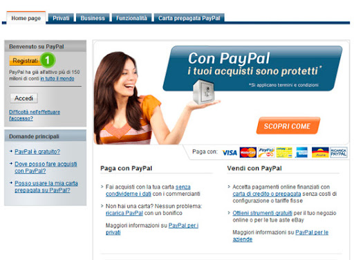 Come aprire conto paypal
