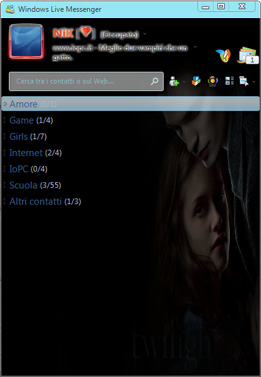 Skin di Twilight applicata a MSN