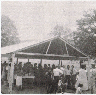 Eating under the shed during Homecoming 1965