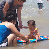 Vanessa is trying out the water board