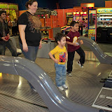 The kids enjoying the game room