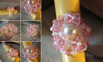 Afficher bague macaron rose 2