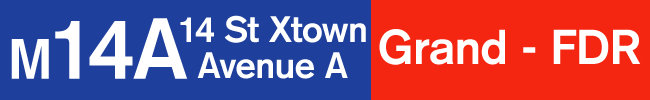 M14A: 14th Street Crosstown, Avenue A: Grand - FDR.