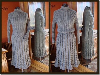 Graues Strickkleid