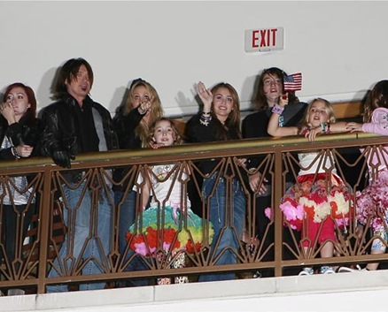 Miley Cyrus and Family Watching Her Little Sisters Concert In Ci