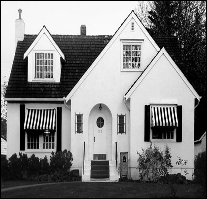 black and white awnings